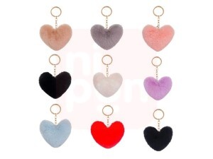 CHAVEIRO CORACAO PELUCIA CORES
