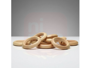 Argola de madeira para cortina 49mm - C/5